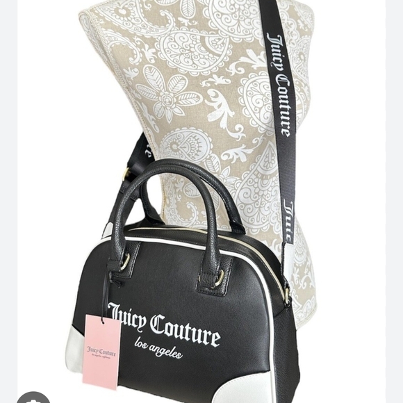 Juicy Couture Handbags - Juicy Couture Bowler Top Handle Black and White Satchel